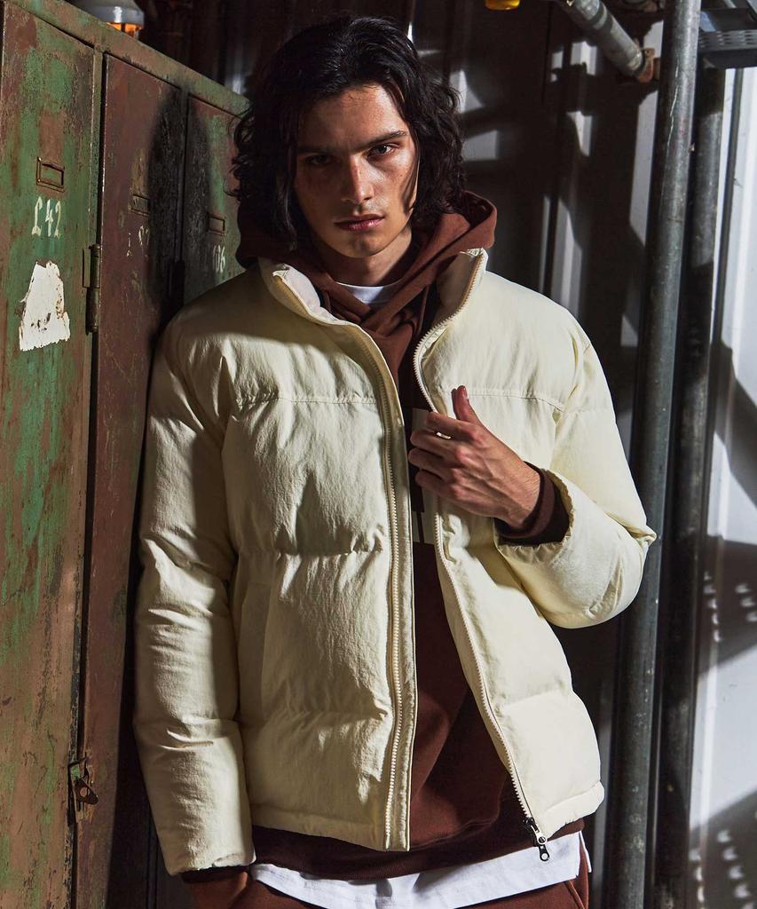 Galex Daily Minimal Puffer Short Padded Jacket Cream Ga4840 Cr