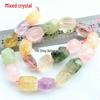 Imported Raw Tourmaline, Amethyst, and White Crystal Faceted Beads for DIY Bracelet Accessories