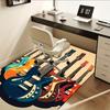 1pc. Colorful Guitar Patterned Rug for Home Decor, Office Carpet, Chair Mat, Outdoor Rug Gift