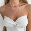 SHIXIN 4Pcs/Set Fashion Elegant Flower Pendant Necklaces Women Vintage Simple Crystal Chain Choker Daily Party Jewelry Gift 2026
