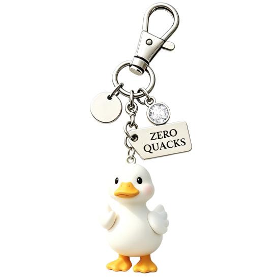 Keychain Pendant Inspirational Duck Design Key Holder with Birthstone Charm Encouragement Card Lightweight Healing Gift April
