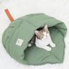 Neuer Leinenstoff Katzen-Schlafsack Weiches Haltbares Blatt-Nest Waschbare Hülle Anti-Angst Thermisch Waschbares Bett Welpen Kätzchen