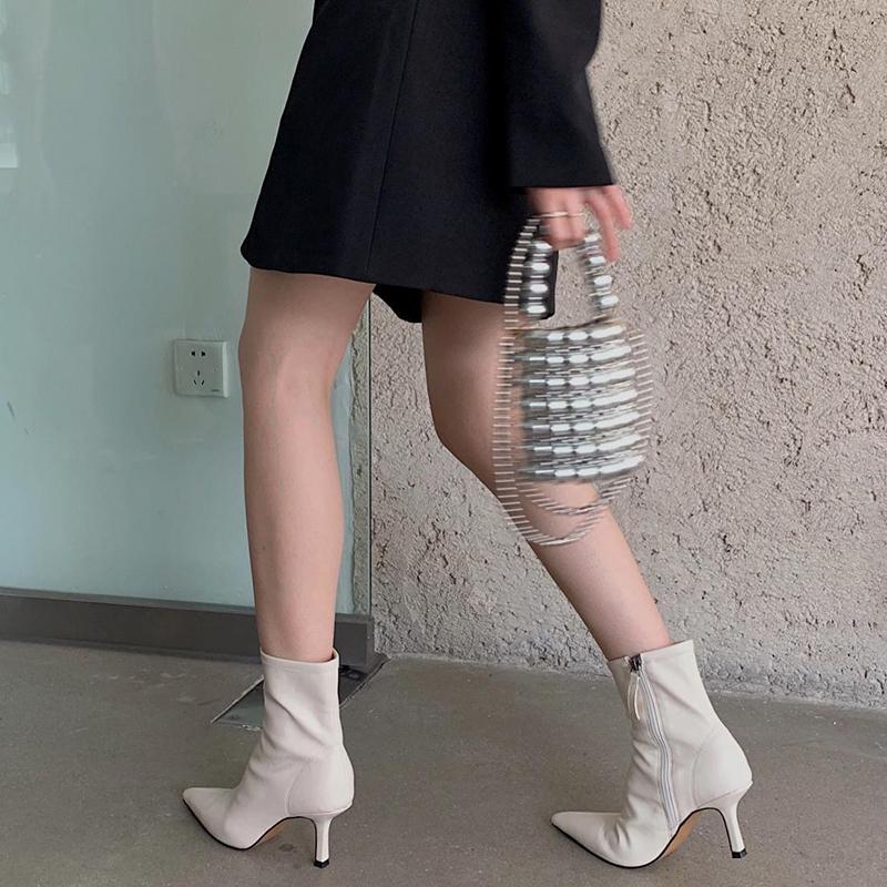 Fashion Autumn Fashion Thin Heel Slim Ankle Boot Women Pointed Toe Zipper Shoes Mordern Short Booties Zapatos De Mujer