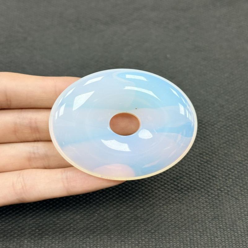 Ciondolo in Pietra Naturale di Cristallo a Forma di Ciambella da 50 mm per la Creazione di Gioielli Grande Perla Sfusa Quarzo Rosa Ametista Verde Opale Charms