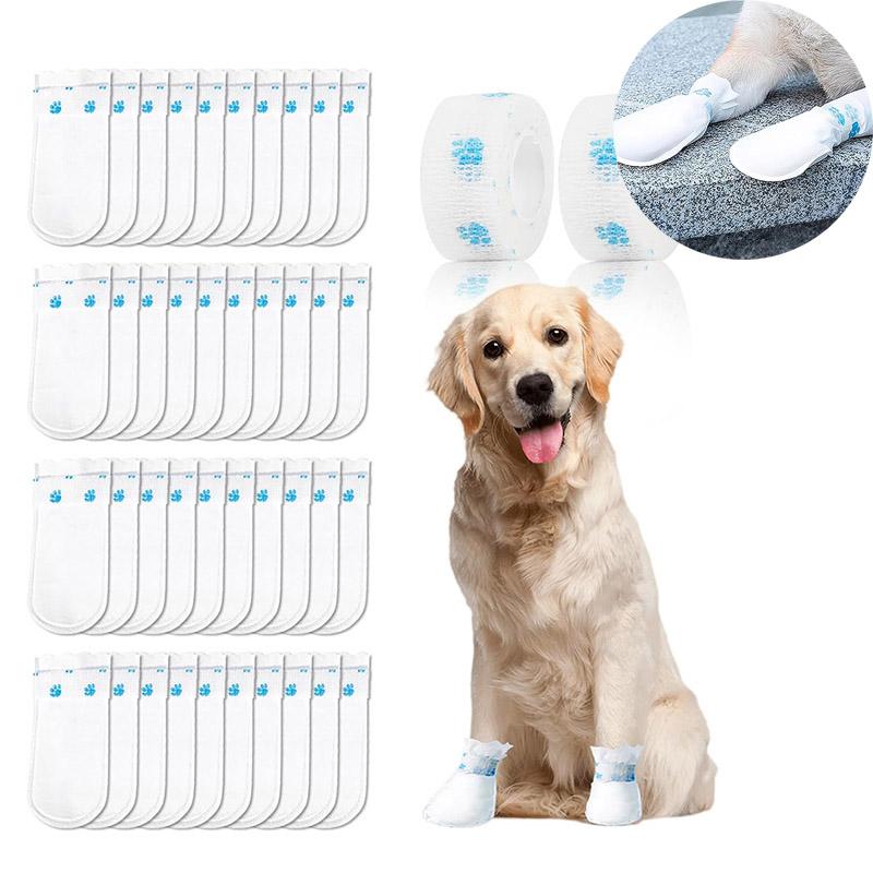 20/40PCS Pet Disposable Paw Shoes Waterproof Non-woven Fabric Dog Anti-Dirt Shoe Covers Outdoor Dog Walking Small Dog Socks