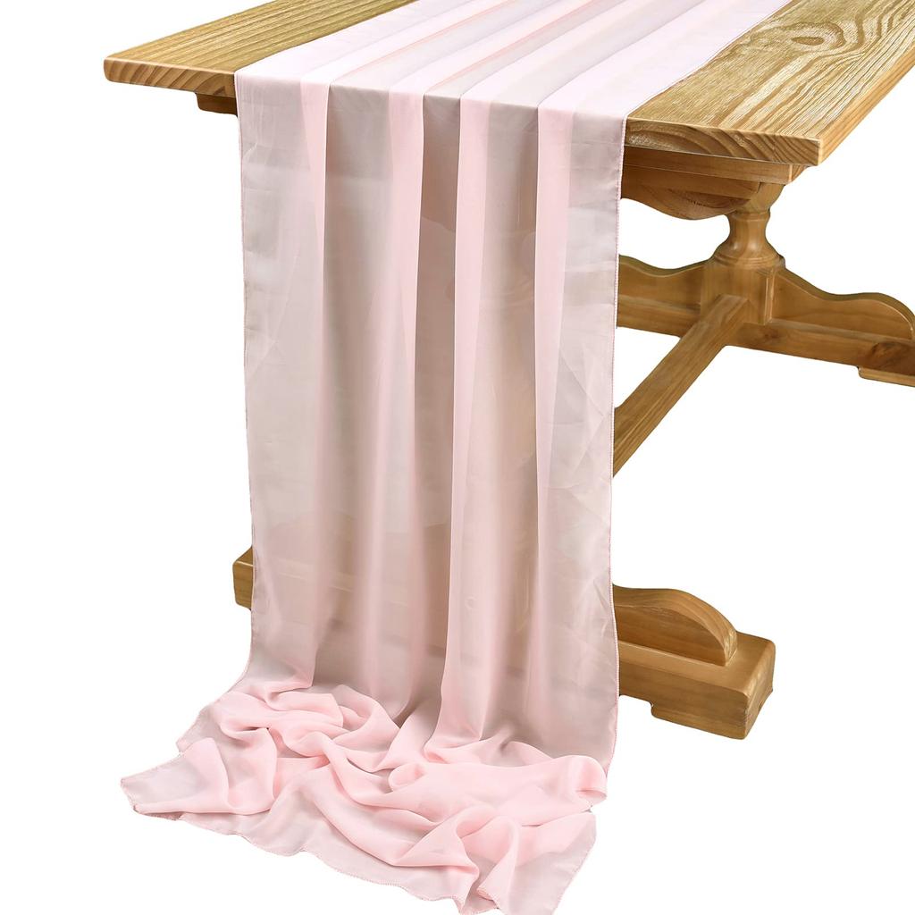 Sage Green Chiffon Wedding Table Runner Table Setting Gauze Sheer Vintage Dining Birthday Party Cake Table Decor Marriage