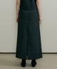 The Penny Wool Herringbone Long Skirt - Charcoal