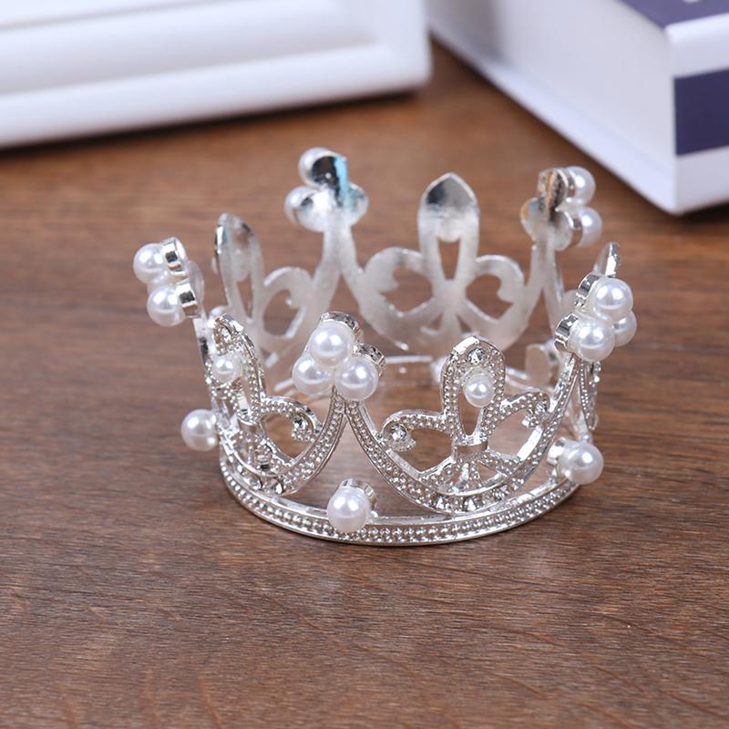 Crown Princess Topper Pearl Hair Ornaments For Wedding Birthday Party