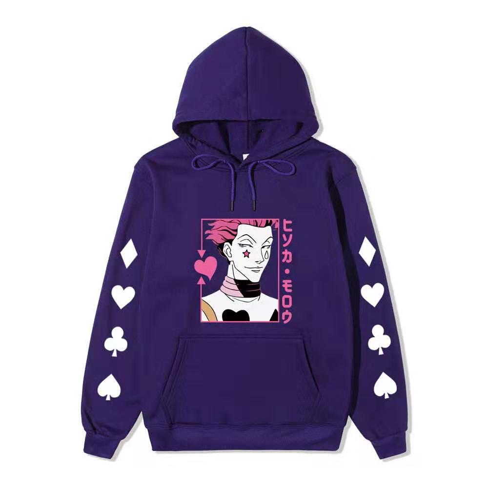 HUNTER X HUNTER Hisoka Print Fashion Sweatshirt Hip Hop Casual Unisex Autumn Winter Fleece Streetwear Tops