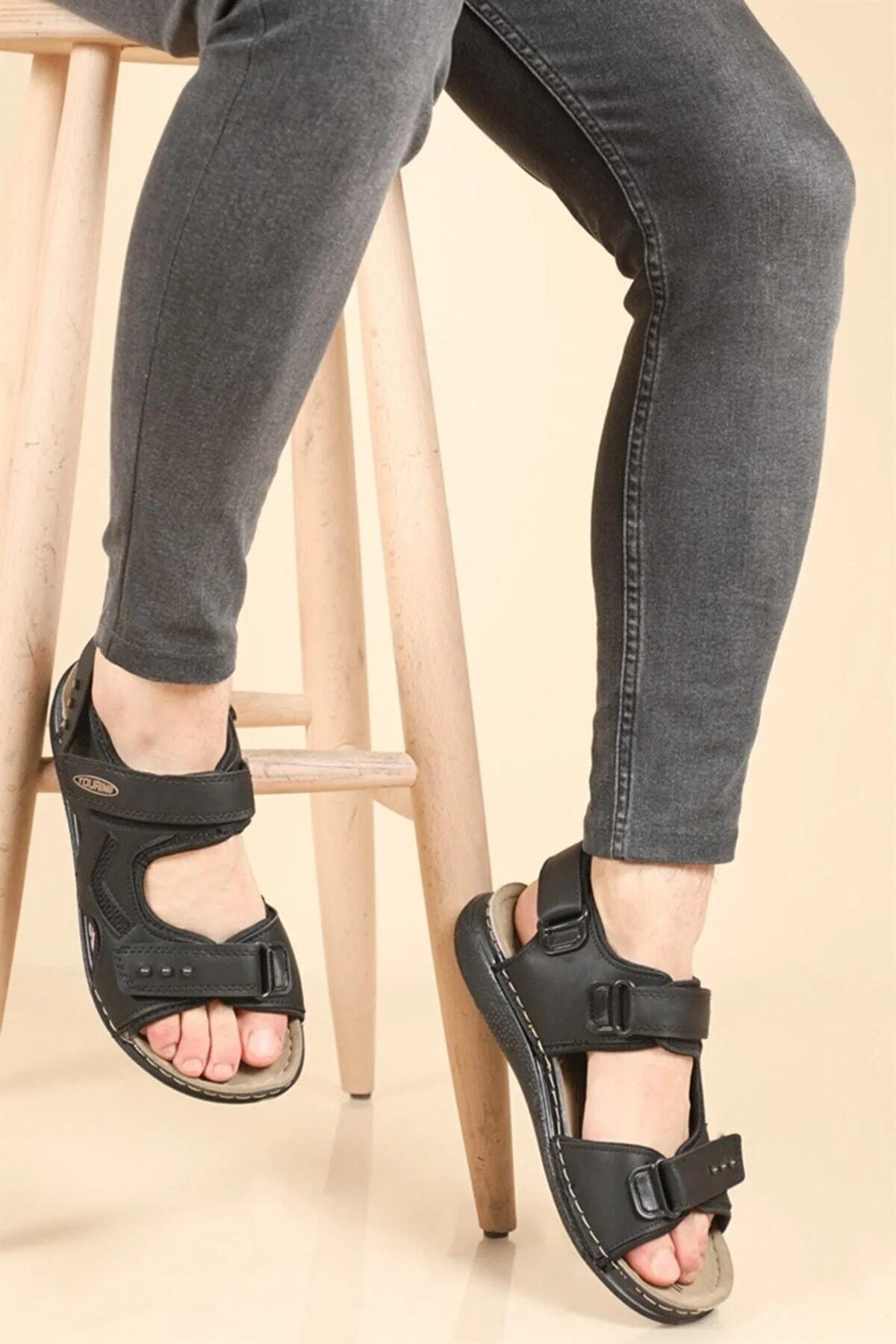 

Женские повседневные сандалии Мужские черные туристические сандалии