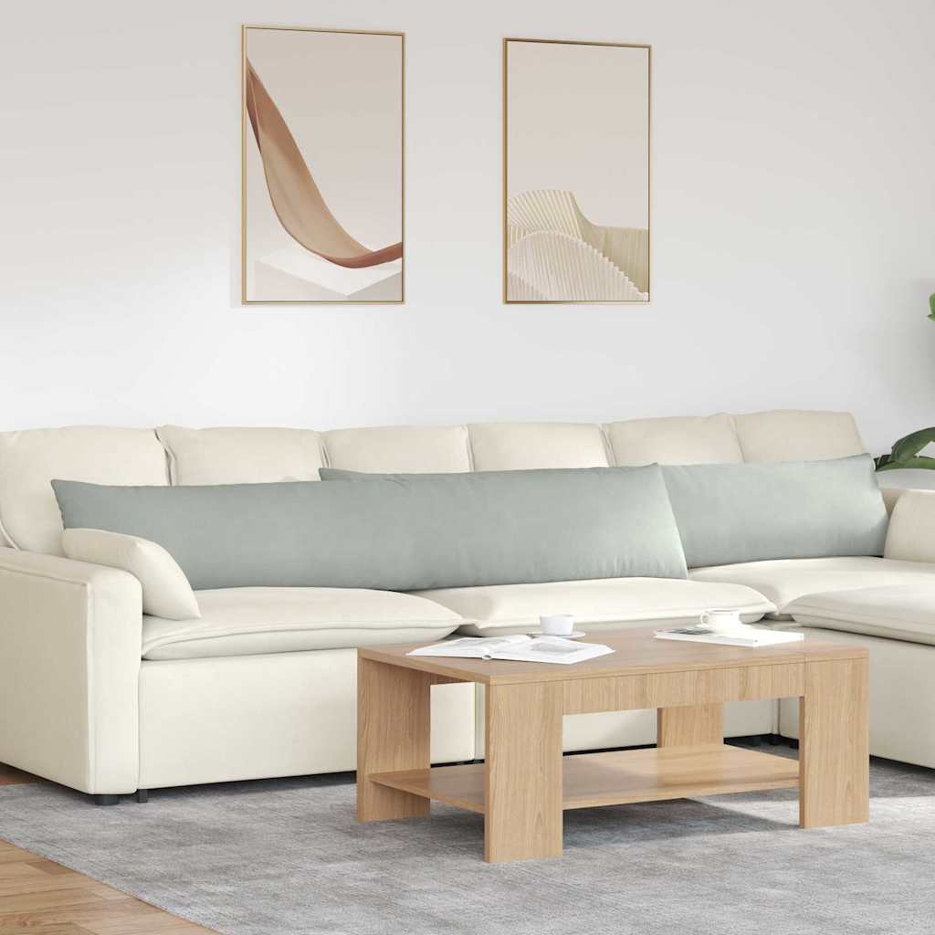 Sofa Cushions 2 Pieces Light Grey 200 X 40 Cm Cord Fabric