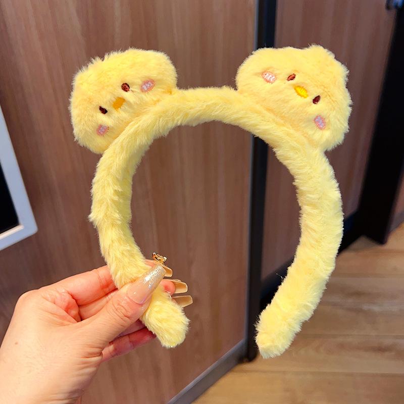 Cute Wool Rabbit Head Headband for Women Ladies Head Wears Princess Girls Lovely Bunny Head Hoop