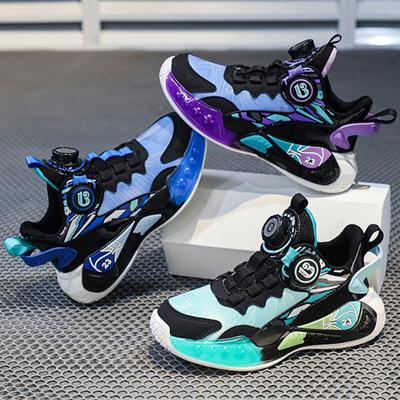 Spring/Autumn/Winter Boys Sneakers Basketball Sneakers Lightweight Sports Fashion Rotating Button Girls Sneakers