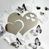 3D Glass Mirror Wall Stickers Hearts Fashion DIY Decals Self-adhesive LOVE Wedding Background Home Room Decoration Wallpaper
