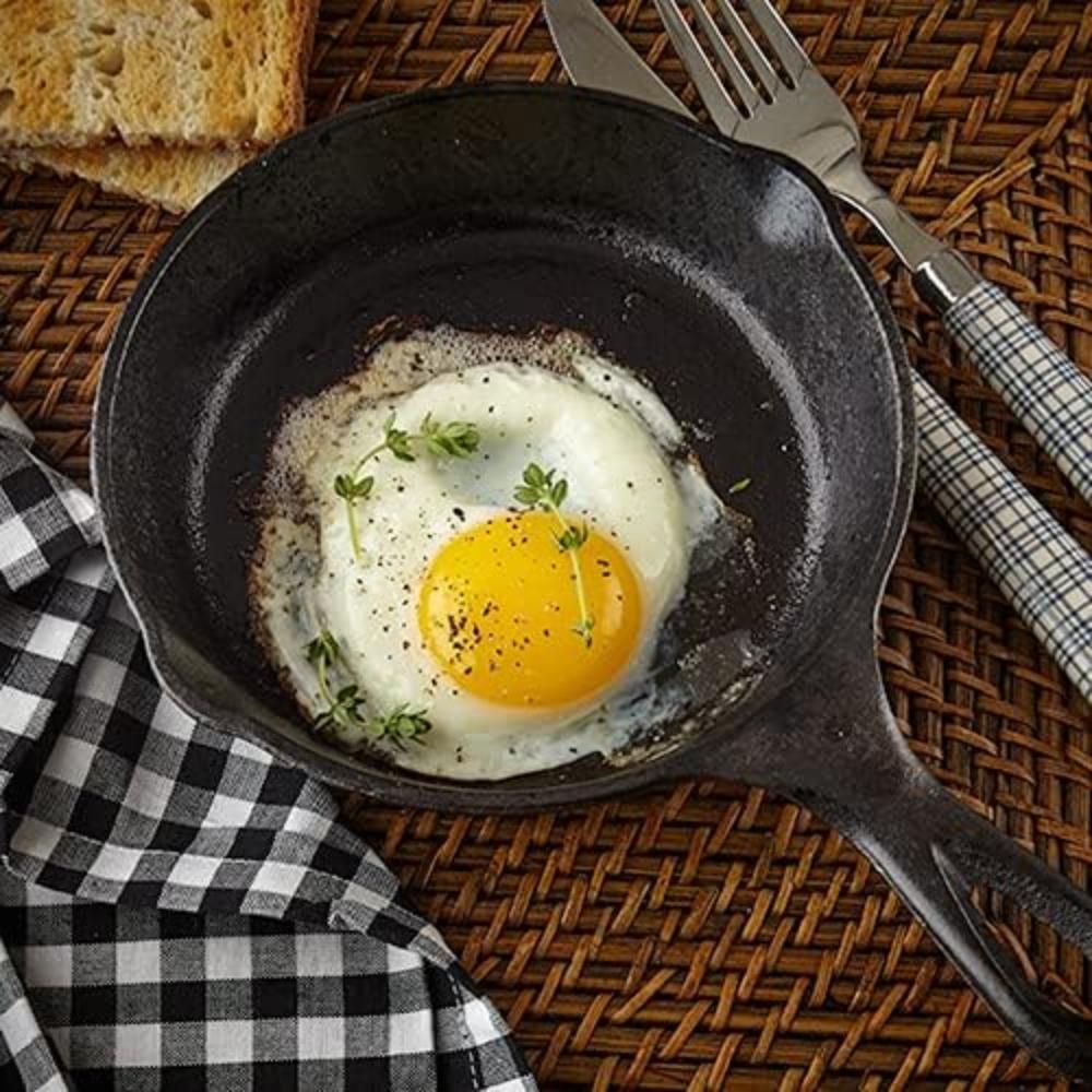 6 Inch Cast Iron Skillet, iron frying pan Frying Pan with Drip-Spouts,Nonstick Cookware, Camping Indoor and Outdoor Cooking