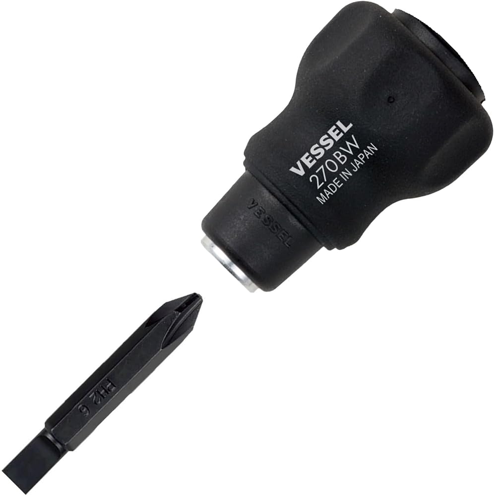 VESSEL (VESSEL) stubby interchangeable screwdriver set (+2/-6 with short bit) 270BW-62