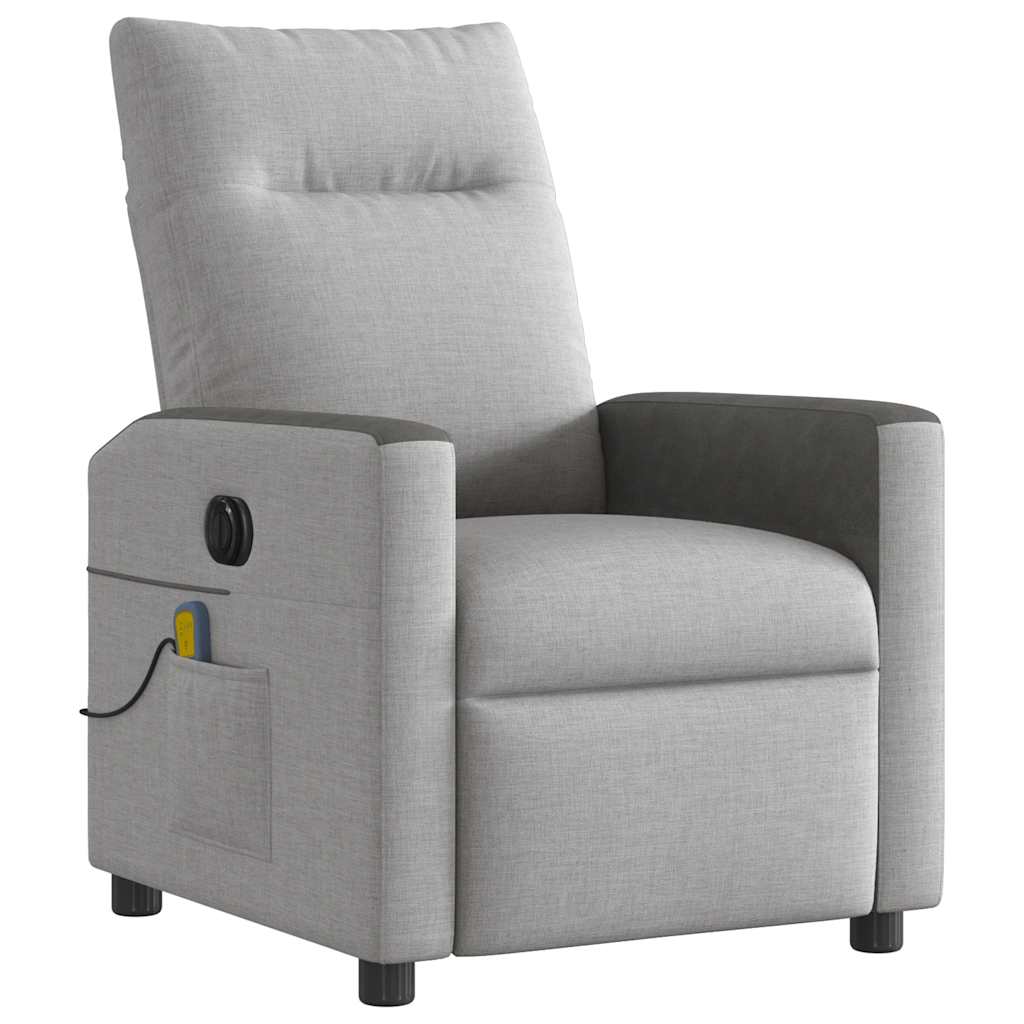 Foldable Massage Armchair, Electric, Grey, Fabric