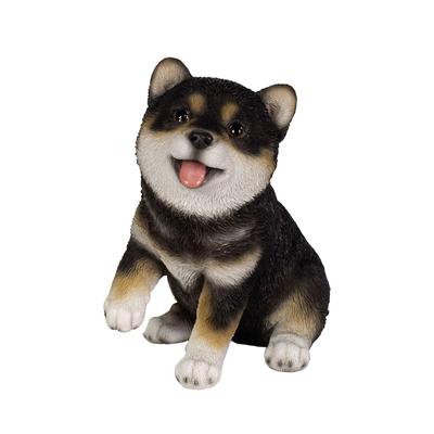 Ubia Sitting Black Shiba Inu Looking Up, 11.7 X 8 X 12.5 Cm, Doll Figurine, Animal Ornament, Garden Decor, Dog, H18476-2