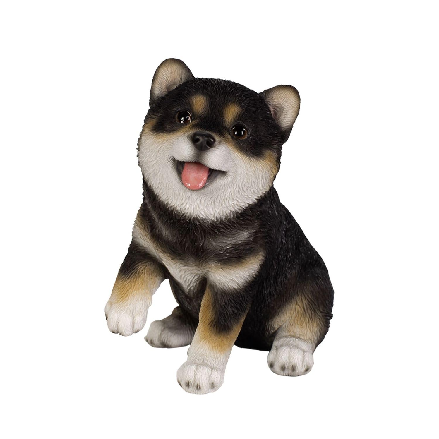 

Убия Сидящий Черный Сиба-ину Смотрящий Вверх x 8 x см Кукла Фигурка Орнамент Животное Садовое Украшение Собака 11.7 12.5 H18476-2