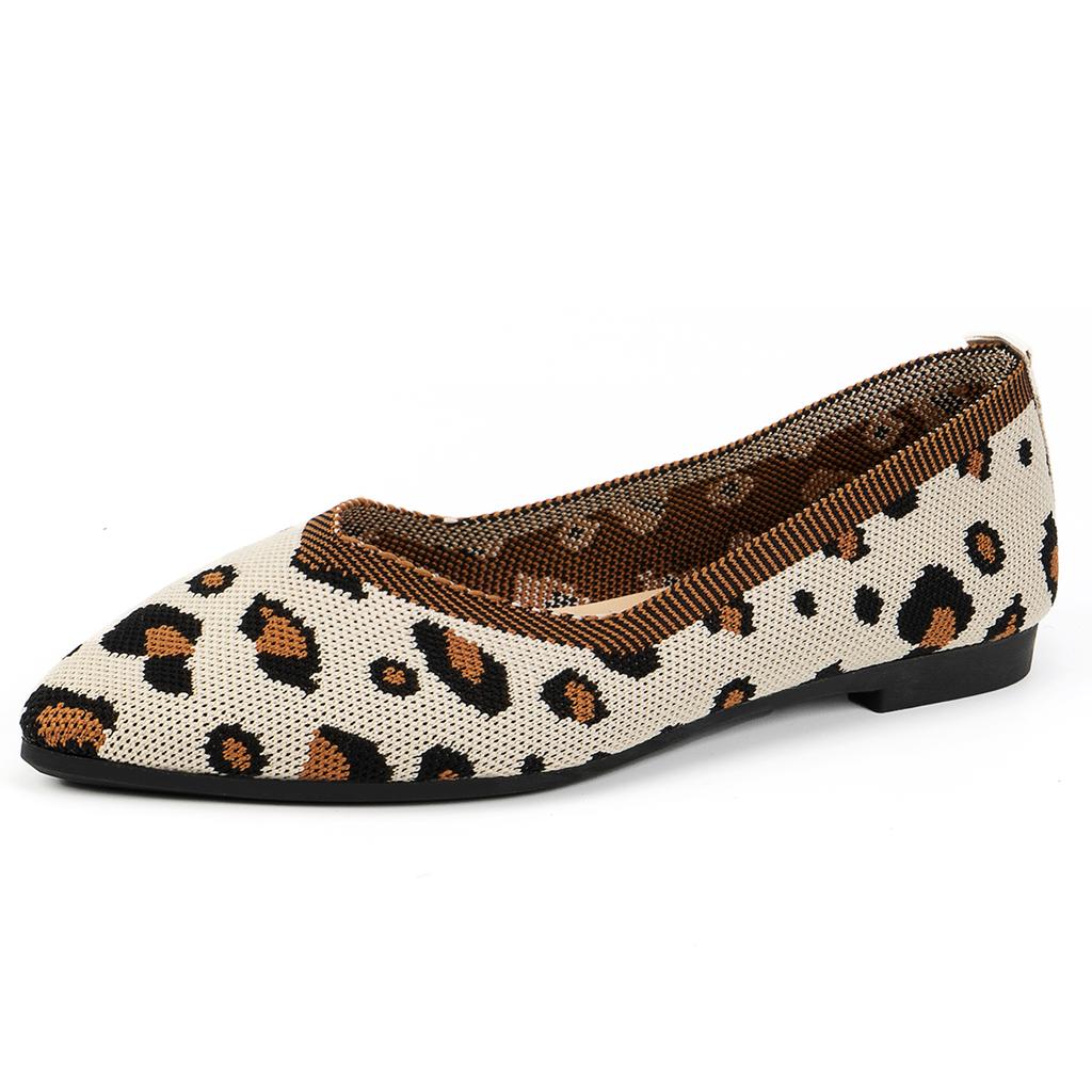 Women Driving Loafers Knit Pointed Toe Shallow Ballet Flats Breathable Moccasin Mesh Slip on Cozy Soft Bottom Work Shoes