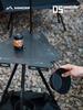 Mountain Fun Hexagonal Camping Table: Portable with 19 Lights, Lifting Storage Rack, and Detachable Aluminum Alloy Design.