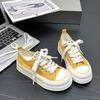 6 platform canvas shoes women's round head white shoes versatile thin college lace-up summer new models