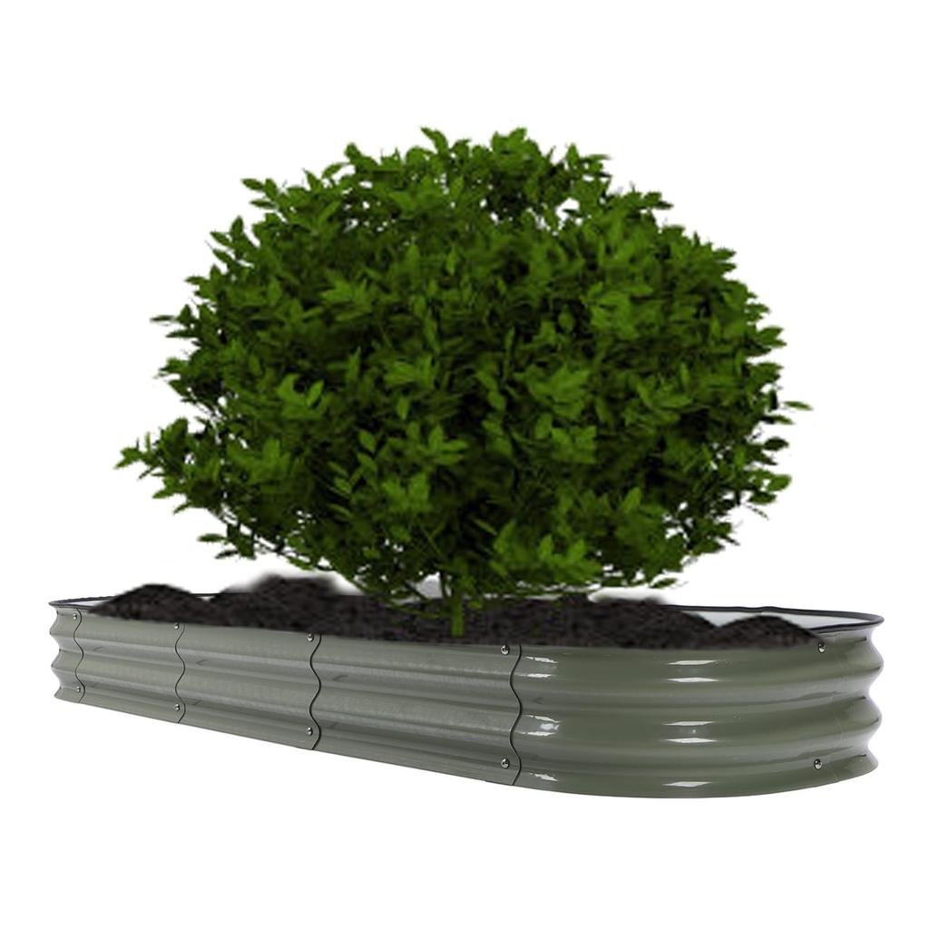 Steel Raised Garden Bed   Gardening Outdoor Planter Box with Open Bottom for Growing Vegetables Fruits Flowers