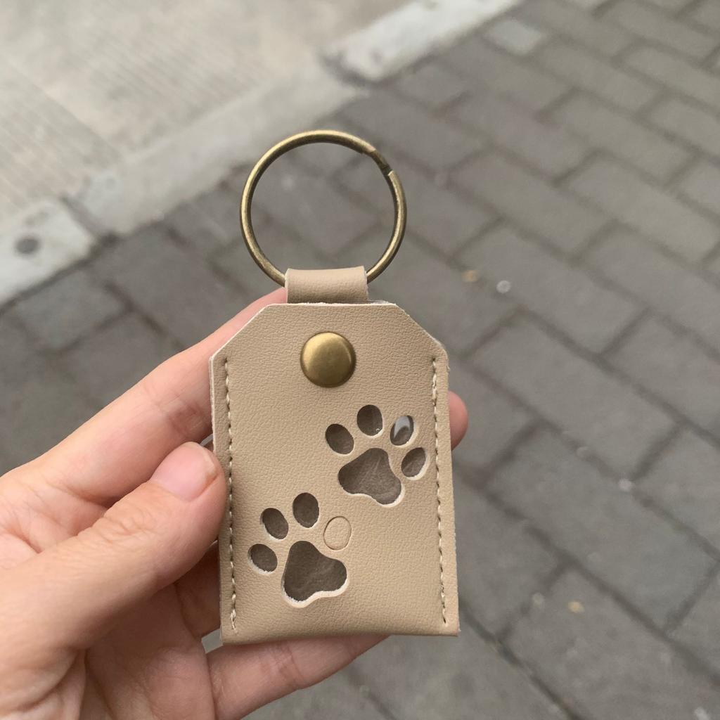 1PC Square pet hair storage set animal leather cat and dog hair storage bag hair memorial bag keychain