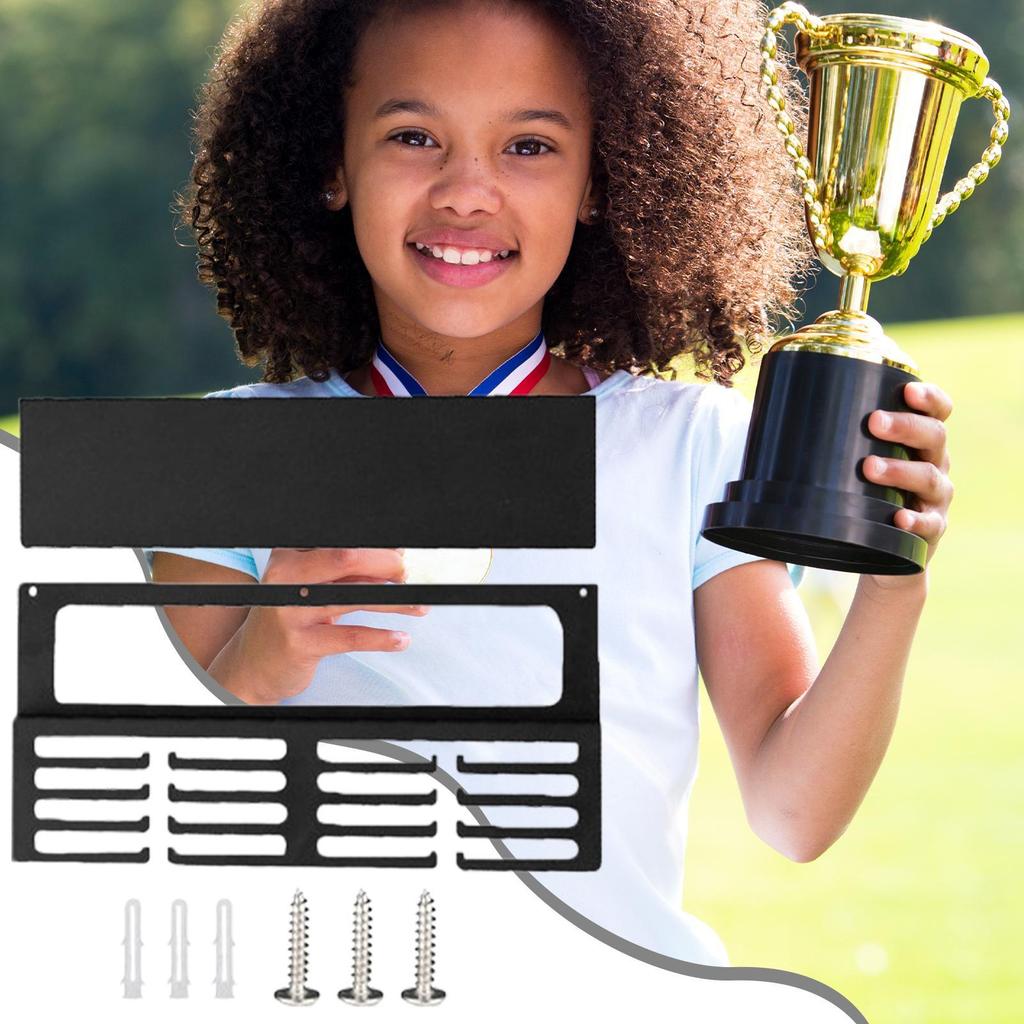 Trophy Wall Shelf Metal Award Hanger Wall Rack Display Stand Award Rack Kids Sports Fans Room Storage Living Room Baseball