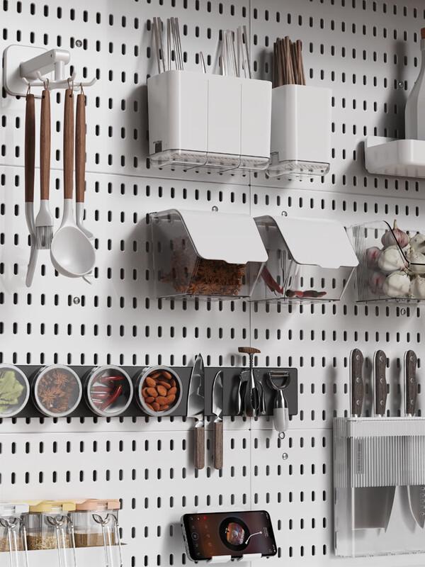 Shixun SKÅDIS Pegboard Shelf & Spice Box Set