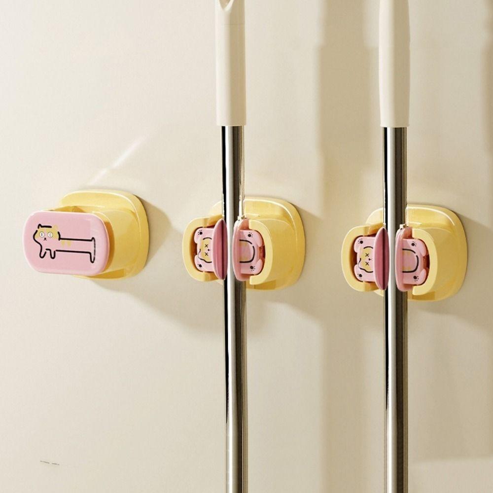 Kunststoff Saugnapf Wischmopp Klemme Wandmontiert Besen Aufbewahrungsregal Besenhalter Balkon