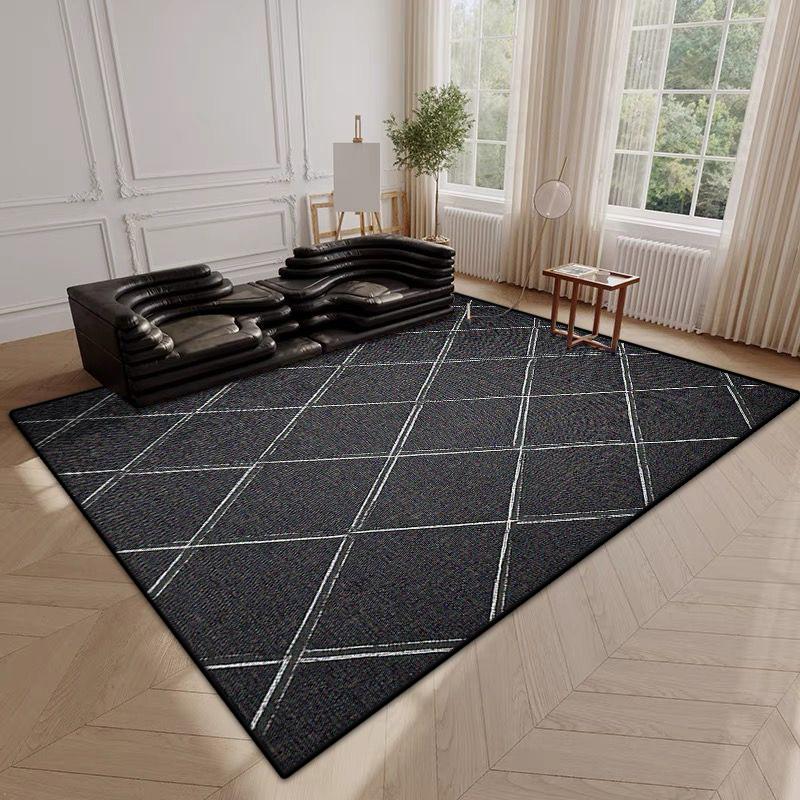Modern Simple Style Plaid Pattern Decor Rug for Living Room Soft Easy Clean Sofa Table Mat Big Size Cloakroom Non-slip Carpet