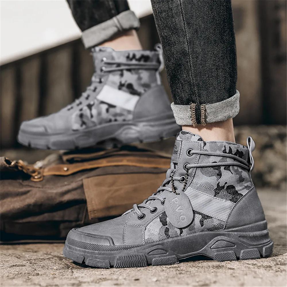 Brand Mens Hiking Boots Versatile Anti-slip Wear-resistant Soft Bottom Combat Boot Outdoor Breathable Commuting Camouflage Boots