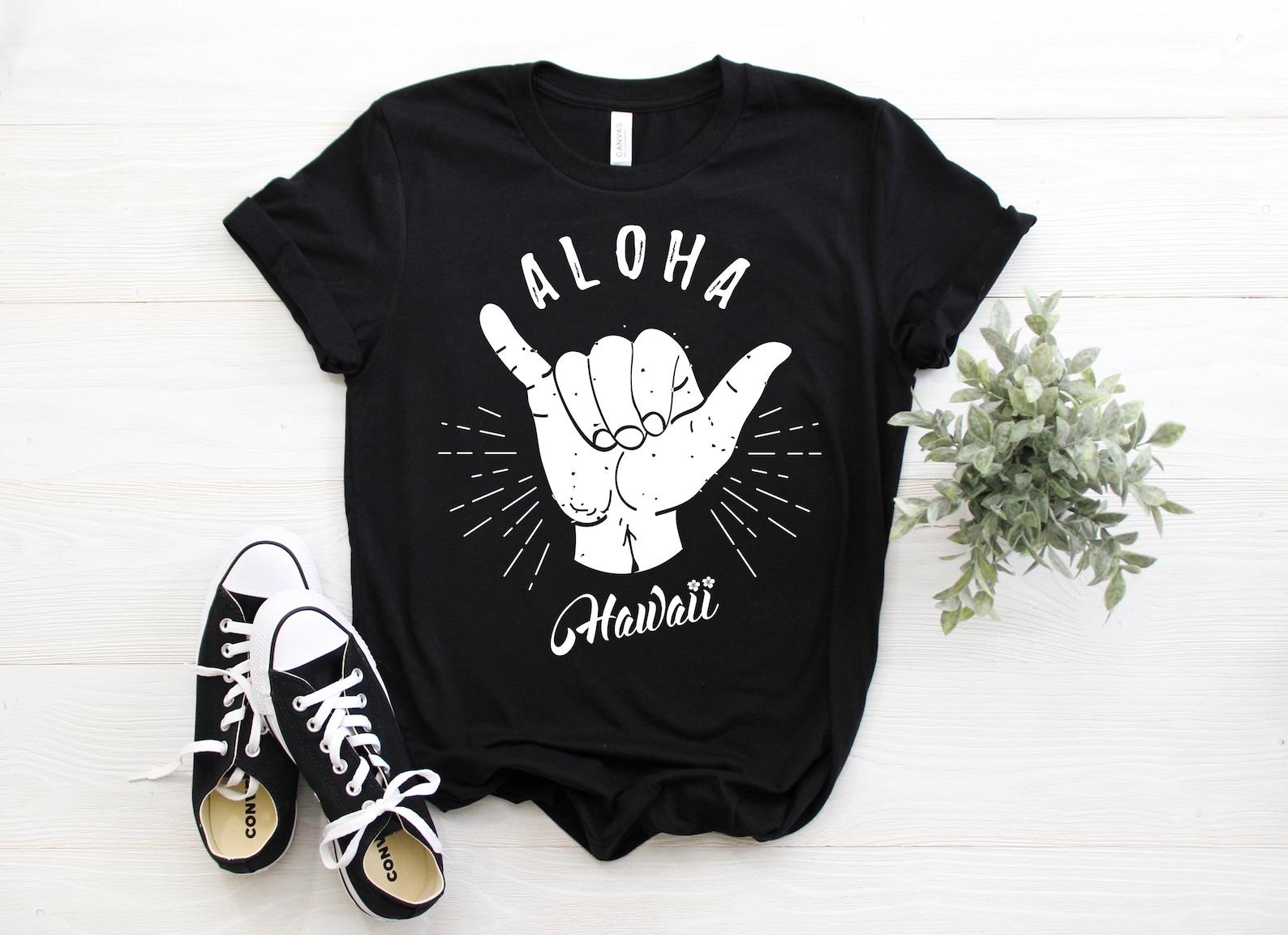Hawaii Hawaiian Native Beach Aloha Summer Gifts Vacation Souvenir T-Shirt, Surf Surfing Tees, Islands Maui Oahu Kauai Island Shirts, 100