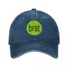 Hyperpop Brat Circle Baseball Caps Classic Distressed Denim Charli Xcx Snapback Cap All Seasons Travel Adjustable Fit Caps Hat