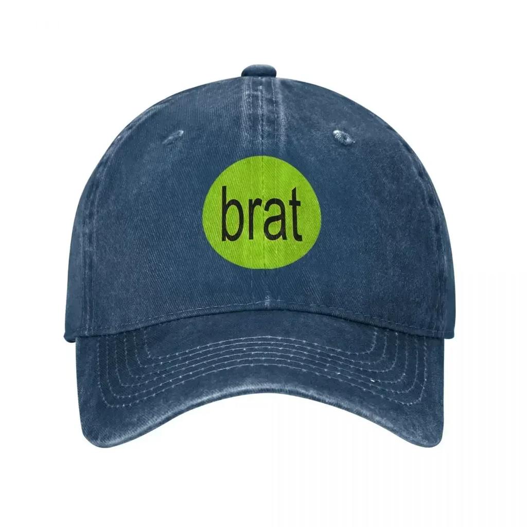 Hyperpop Brat Circle Baseball Caps Classic Distressed Denim Charli Xcx Snapback Cap All Seasons Travel Adjustable Fit Caps Hat
