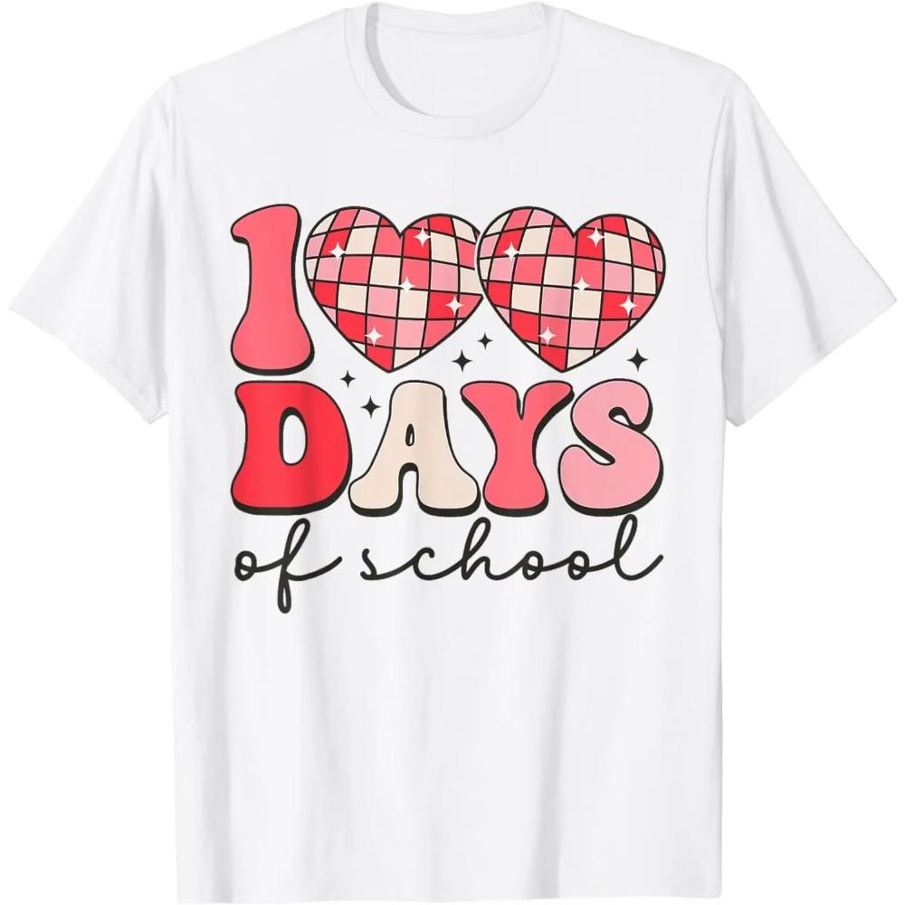 

100 дней школы Ретро Диско Сердца 100-й день школы Футболка XXXXXL белый