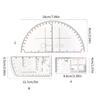 652F Geometry Drawing Template Measuring Tool Coordinate Reader and Protractors Topographical Map Scale Ruler