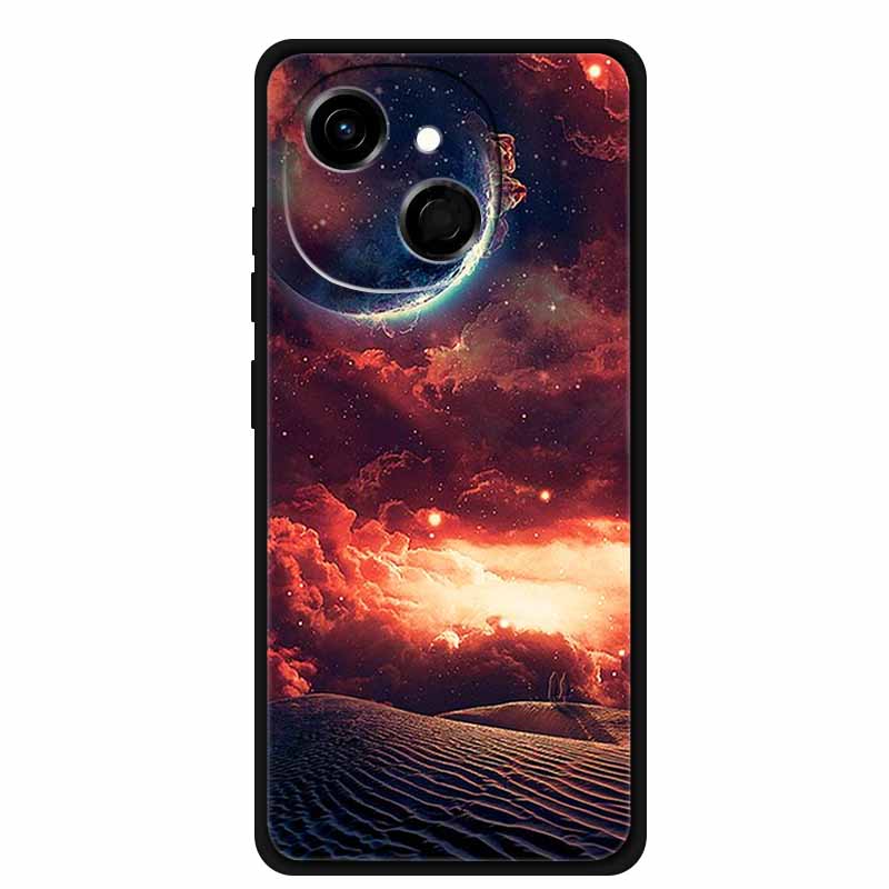 For Tecno Spark 40C Case Soft Black TPU Silicone Back Shockproof Cover for Tecno Spark40C 40 C Case Pop 10 Pro Butterfly Funda