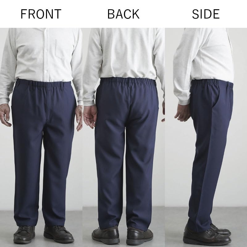 [Sousei] [YOSOIKI] For Men Dryer Compatible Rubber Replacement Slacks Inseam 64-66cm Navy S Men's Gentleman Present Senior Fashion 60s 70s 80s