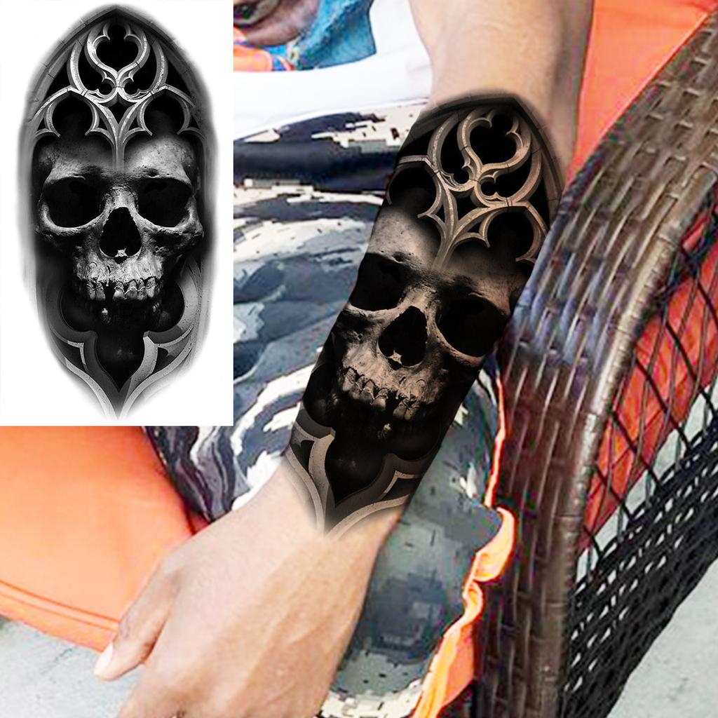 Scorpion Rose Flower Temporary Tattoos For Women Adults Realistic Vampire Wolf Scary Snake Crown Fake Tattoo Sticker Arm Tatoos