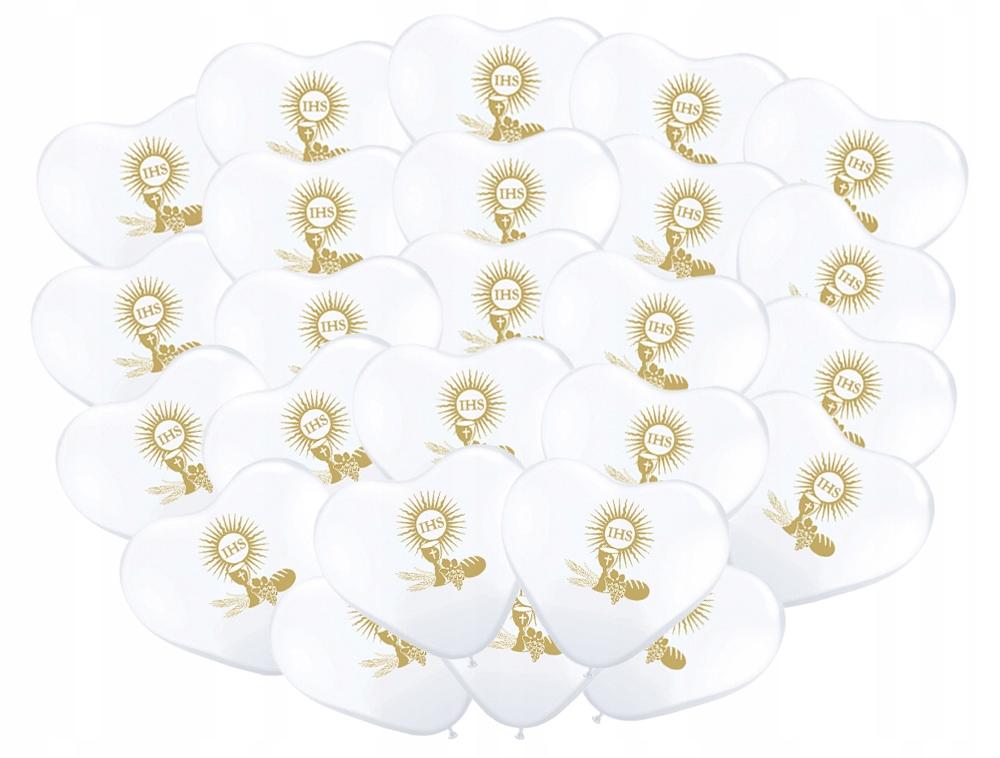 Heart Balloons with Communion Print, 25 Pcs
