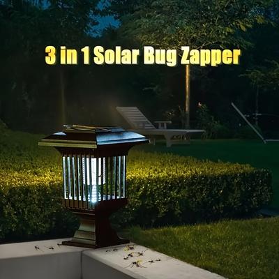 Lampada solare antizanzare Lampada antizanzare UV a due modalità Illuminazione a LED a luce viola Luce bianca Lampada solare da giardino Lampada da prato