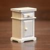 Realistic Wood Zakka Realistic Pretend Play Display Bedside Table Model Toy Vintage Bedstand 1:12 Doll House