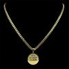 Allah Muslim Arabisch Koran Runde Medaille Anhänger Halskette für Damen Herren Edelstahl Goldfarbe Islamisches Amulett Kette Schmuck