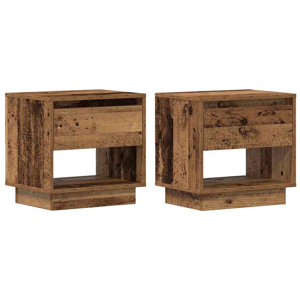 Nightstand 2 Pcs. Reclaimed Wood 45 x 34 x 44 cm Engineered Wood