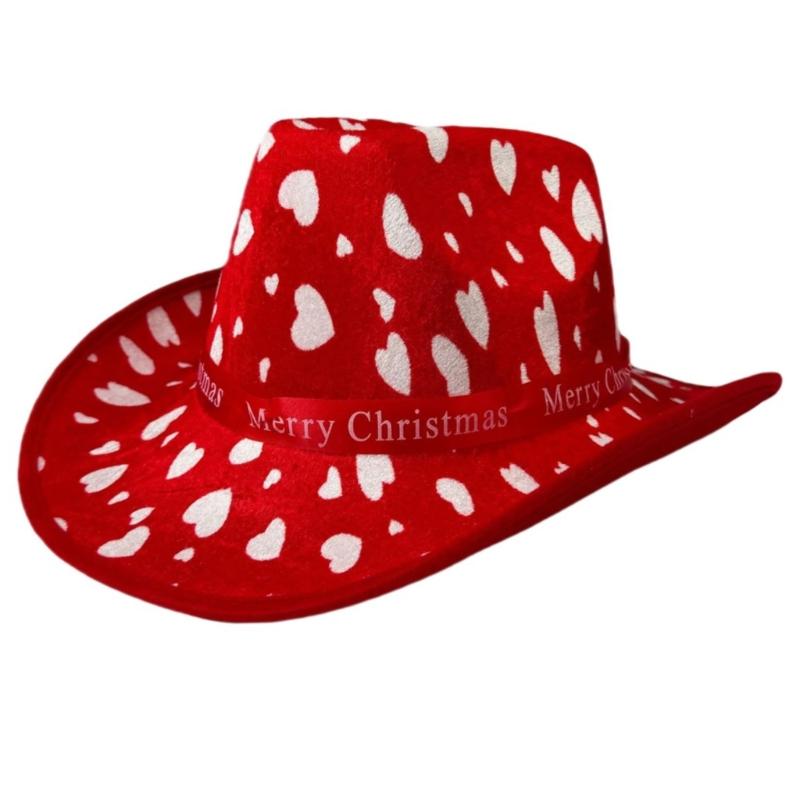 Christmas Top Hat for Women Men Holiday Celebration Cowgirl Hat Unisex Party Hat Festival Caps Party Props Costume Hat