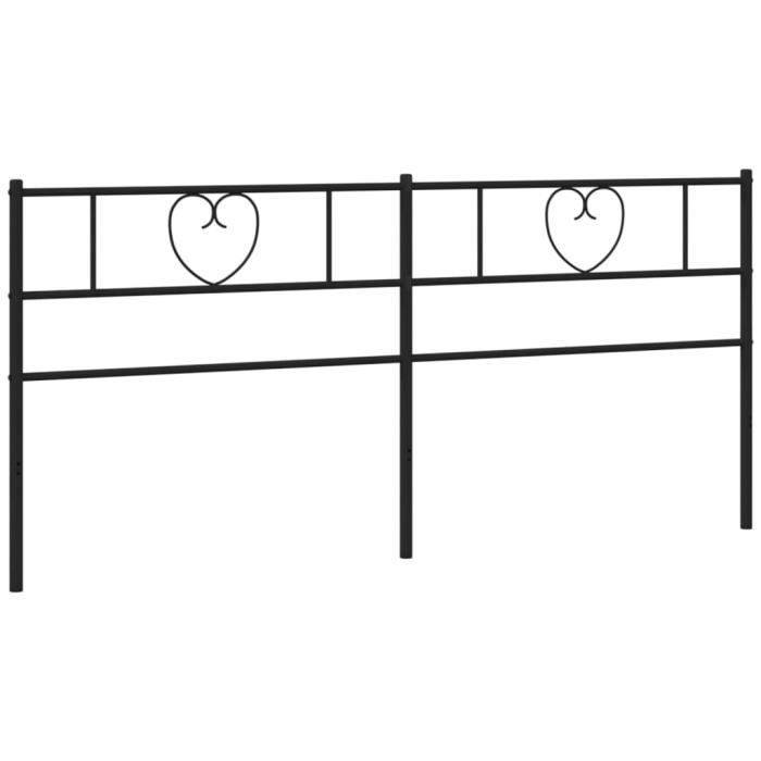 VidaXL Tête de lit métal noir 200 cm 355501