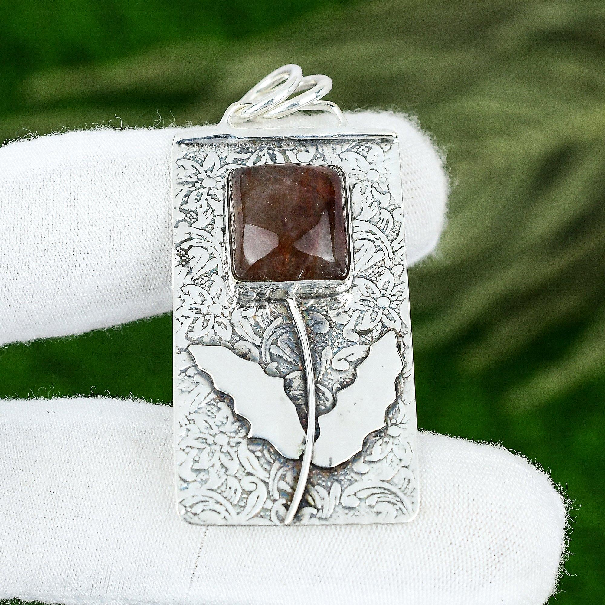 Memorial Day Deal Radiant Elestial Quartz Stone Engagement Pendant 925 Silver