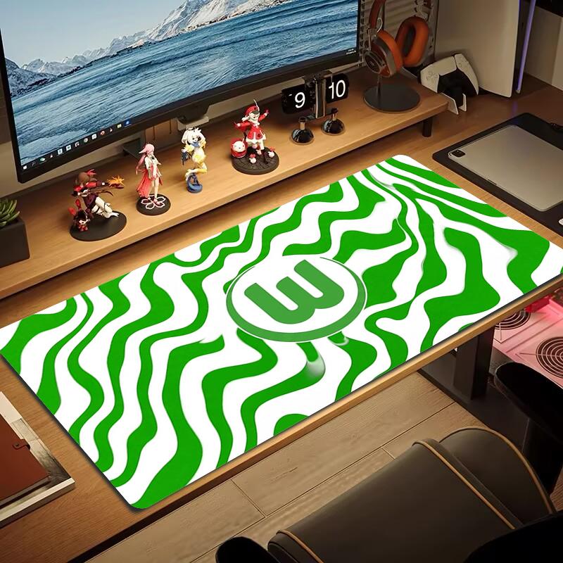 VfL Wolfsburg Mauspads Großes Gaming-Tischkissen Rutschfestes Laptop-Tablet Großes Mauspads XXL Matte Mini-PC Spielmatte Mit Verriegeltem Rand_xia
